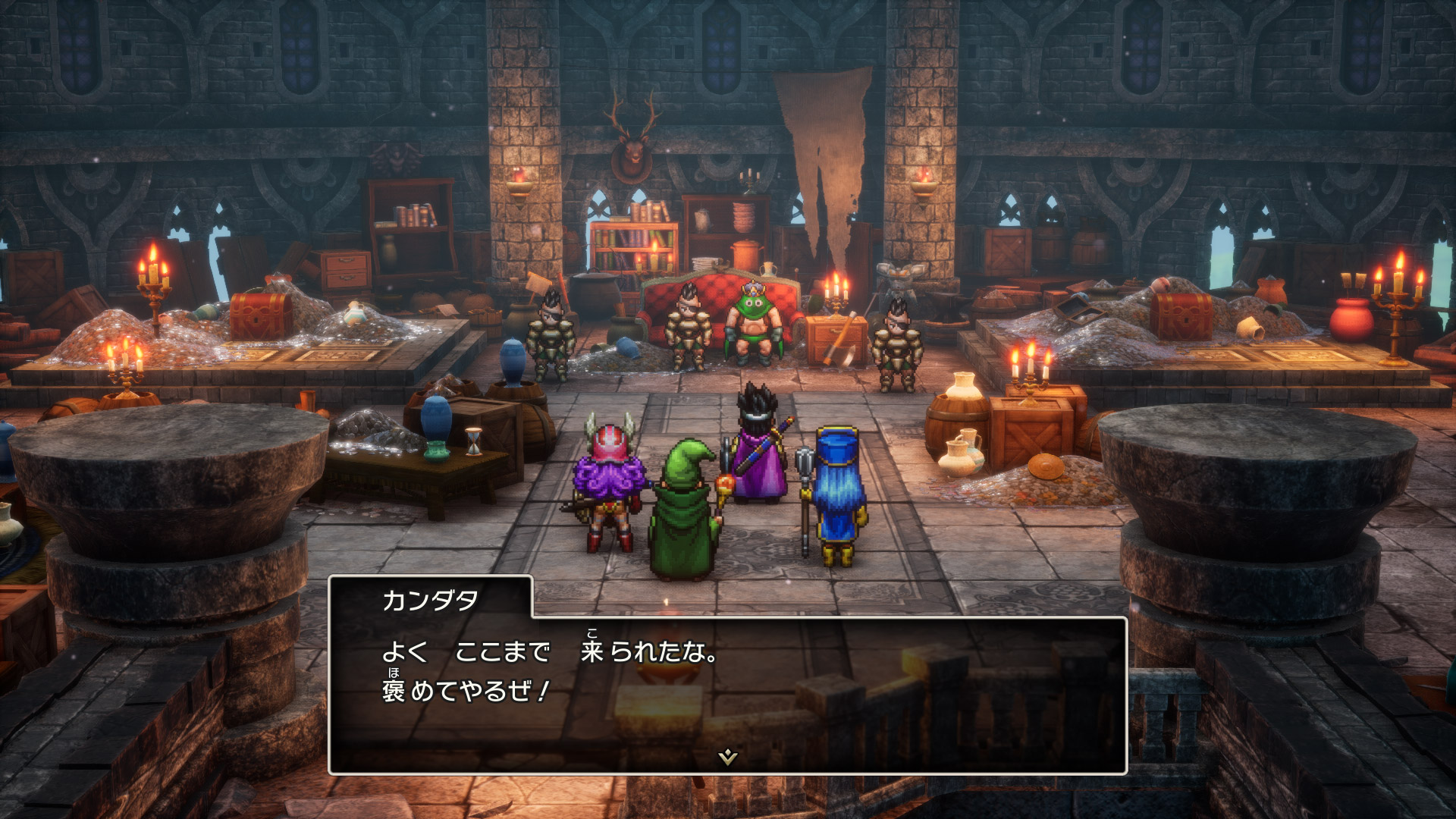 HD-2D版ドラゴンクエストIIIの公式ゲーム画面：ターン制コマンドバトル